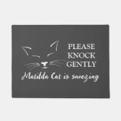 Funny Black and White Cat Gesicht Custom Quote Per Fußmatte (Vorderseite)