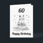 Funny Black and White Cat Husband 60. Geburtstag Karte<br><div class="desc">Funny Black and White Cat Husband 60. Geburtstag, ein lustiges und cooles Design für jeden, der eine einzigartige Geburtstagskarte für seinen Ehemann zum Geburtstag sucht. Das Design ist einfach und auffällig, es verfügt über eine lustige Katze mit einem Geburtstagskuchen und bearbeitbaren Textinformationen. Wenn Sie Probleme mit der Anpassung der Vorlage...</div>