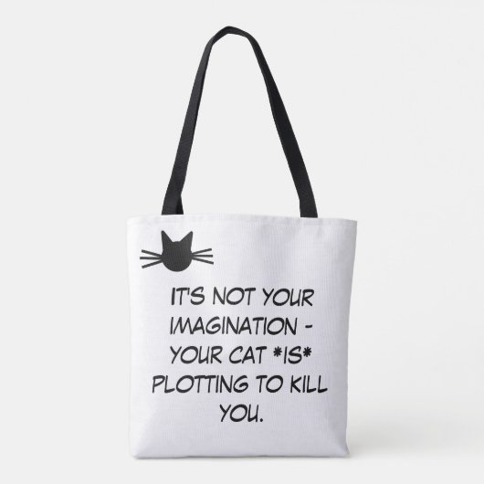 Funny Black and White Cat Meme Tasche (Rückseite)