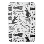 Funny Black and White Cat Muster Bath Mat Badematte (Vorderseite Vertikal)