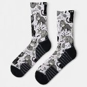 Funny Black and White Cat Pattern Socken (Links)