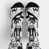 Funny Black and White Cat Pattern Socken (Oben)
