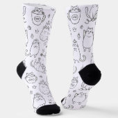 Funny Black and White Cat Pattern Socks Socken (Gewinkelt)