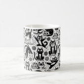 Funny Black and White Cat Pattern Tasse (Mittel)