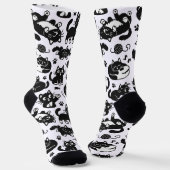 Funny Black and White Cats Pattern Socks Socken (Gewinkelt)
