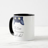 Funny Black and White Crazy Cat Lady Tasse (Vorderseite Links)