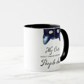 Funny Black and White Crazy Cat Lady Tasse (VorderseiteRechts)