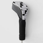 Funny Black and White Crossword Puzzle Game Golf Headcover (angewinkelt)