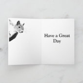 Funny Black and White Eichhörnchen bearbeitet Karte (Innenseite)