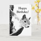 Funny Black and White Eichhörnchen bearbeitet Karte (Gelbe Blume)