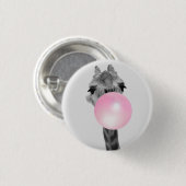 Funny Black and White Giraffe mit Blubble Gum Button (Vorne & Hinten)