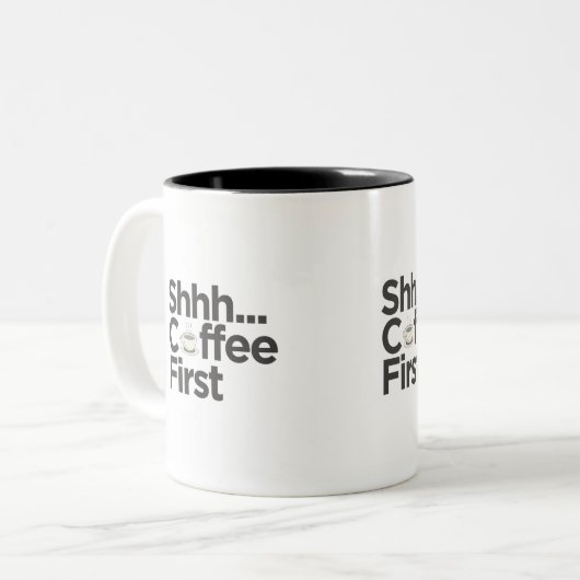 Funny Black and White Good Morning Tasse (Vorderseite Links)
