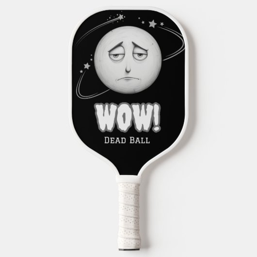 Funny Black and white Moon face Pickleball Schläger (Vorderseite)