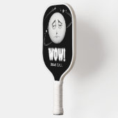 Funny Black and white Moon face Pickleball Schläger (Links)