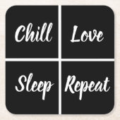 Funny Black and WhiteSqares und Wörter Rechteckiger Pappuntersetzer (Vorderseite)