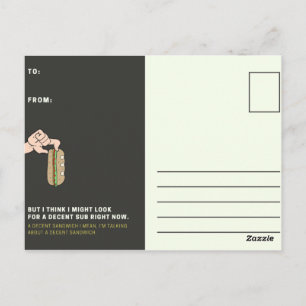 Funny Black and Yellow Sandwich Postkarte