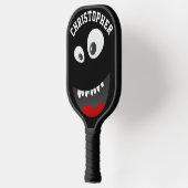 Funny Black Beängstigend Face Novelty Personalisie Pickleball Schläger (Links)