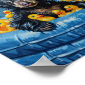 Funny Black Bear Rubber Duck Pool Poster (Ecke)