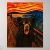 Funny Black Bear Scream Inspired Poster (Vorne)