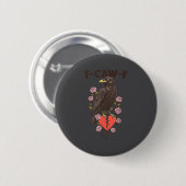 Funny Black Bird F-caw-f Anti Valentines Day Singl Button (Vorne & Hinten)