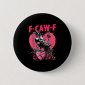 Funny Black Bird F-caw-f Anti Valentines Day Singl Button (Vorderseite)