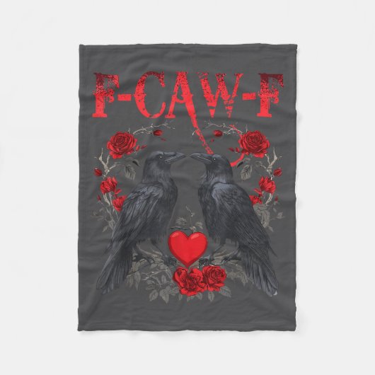 Funny Black Bird F-caw-f Anti Valentines Day Singl Fleecedecke (Vorderseite)