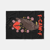 Funny Black Bird F-caw-f Anti Valentines Day Singl Fleecedecke (Vorderseite (Horizontal))