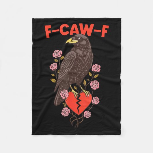 Funny Black Bird F-caw-f Anti Valentines Day Singl Fleecedecke (Vorderseite)