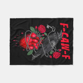 Funny Black Bird F-caw-f Anti Valentines Day Singl Fleecedecke (Vorderseite (Horizontal))