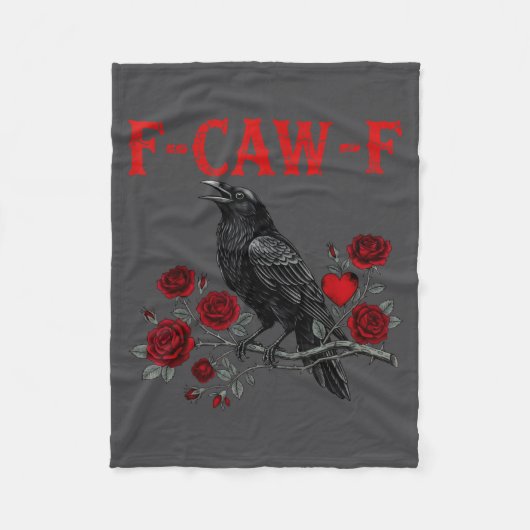 Funny Black Bird F-caw-f Anti Valentines Day Singl Fleecedecke (Vorderseite)