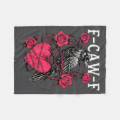 Funny Black Bird F-caw-f Anti Valentines Day Singl Fleecedecke (Vorderseite (Horizontal))