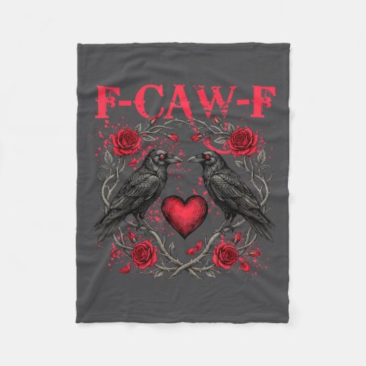 Funny Black Bird F-caw-f Anti Valentines Day Singl Fleecedecke (Vorderseite)