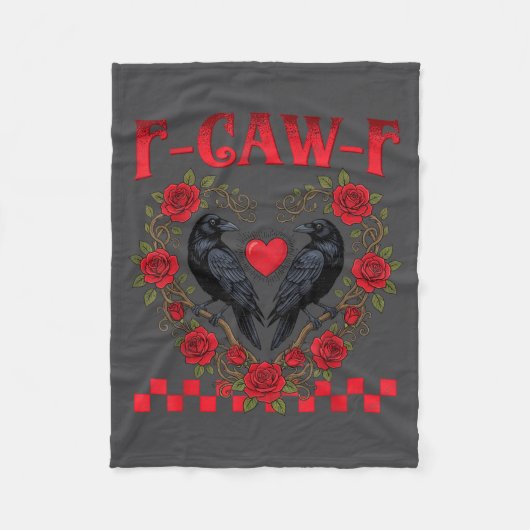 Funny Black Bird F-caw-f Anti Valentines Day Singl Fleecedecke (Vorderseite)