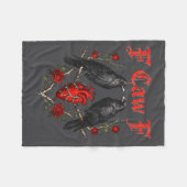 Funny Black Bird F-caw-f Anti Valentines Day Singl Fleecedecke (Vorderseite (Horizontal))