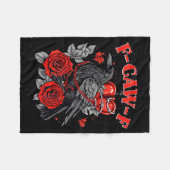 Funny Black Bird F-caw-f Anti Valentines Day Singl Fleecedecke (Vorderseite (Horizontal))