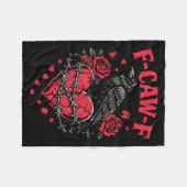 Funny Black Bird F-caw-f Anti Valentines Day Singl Fleecedecke (Vorderseite (Horizontal))
