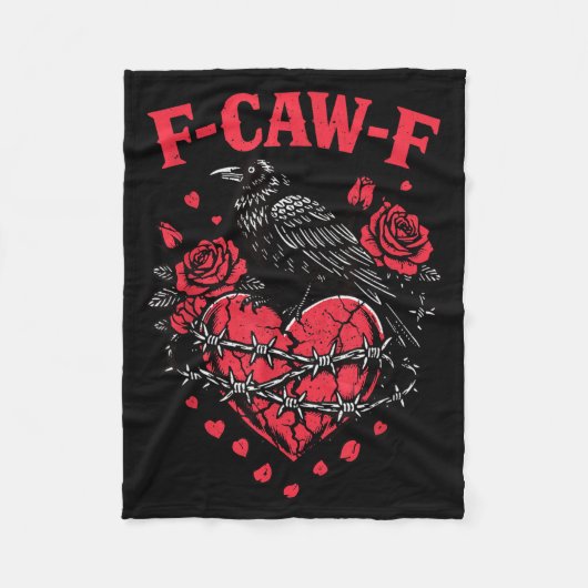 Funny Black Bird F-caw-f Anti Valentines Day Singl Fleecedecke (Vorderseite)
