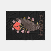 Funny Black Bird F-caw-f Anti Valentines Day Singl Fleecedecke (Vorderseite (Horizontal))