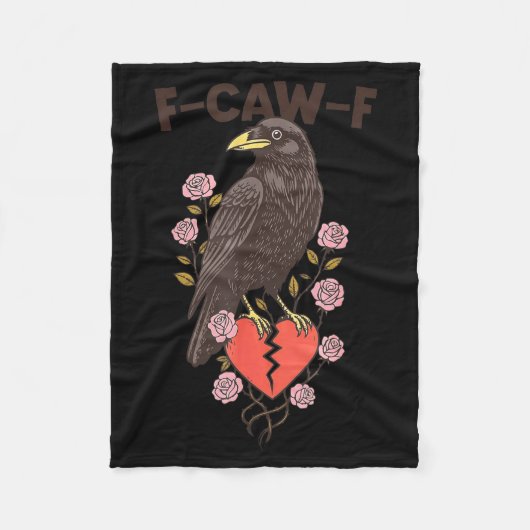Funny Black Bird F-caw-f Anti Valentines Day Singl Fleecedecke (Vorderseite)
