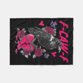 Funny Black Bird F-caw-f Anti Valentines Day Singl Fleecedecke (Vorderseite (Horizontal))