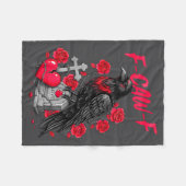 Funny Black Bird F-caw-f Anti Valentines Day Singl Fleecedecke (Vorderseite (Horizontal))