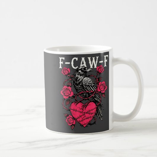 Funny Black Bird F-caw-f Anti Valentines Day Singl Kaffeetasse (Rechts)