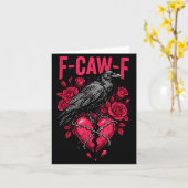 Funny Black Bird F-caw-f Anti Valentines Day Singl Karte (Gelbe Blume)