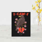 Funny Black Bird F-caw-f Anti Valentines Day Singl Karte (Gelbe Blume)