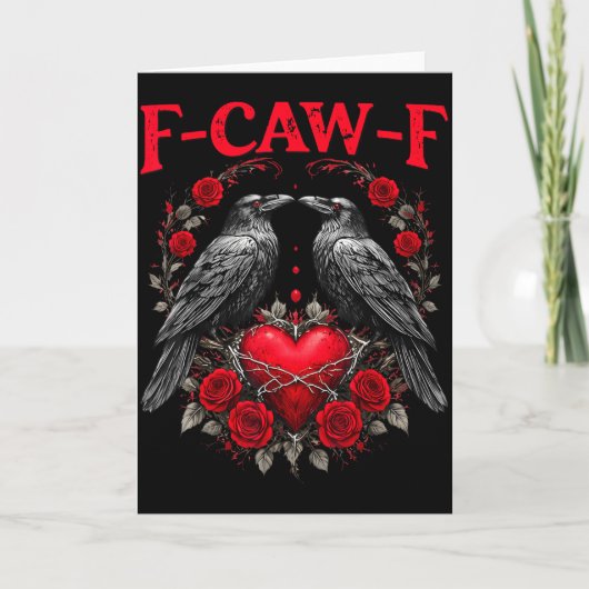 Funny Black Bird F-caw-f Anti Valentines Day Singl Karte (Vorderseite)