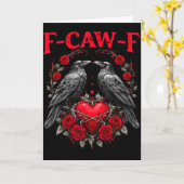 Funny Black Bird F-caw-f Anti Valentines Day Singl Karte (Gelbe Blume)