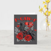 Funny Black Bird F-caw-f Anti Valentines Day Singl Karte (Gelbe Blume)