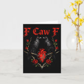 Funny Black Bird F-caw-f Anti Valentines Day Singl Karte (Gelbe Blume)