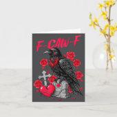 Funny Black Bird F-caw-f Anti Valentines Day Singl Karte (Gelbe Blume)