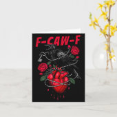 Funny Black Bird F-caw-f Anti Valentines Day Singl Karte (Gelbe Blume)
